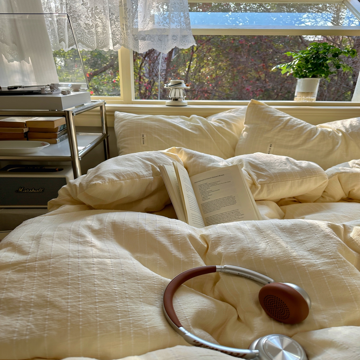 91家纺网 家纺一手货源 找家纺 优兰朵家纺 2026新款简约素色亚麻风纯色无印四件套 米黄-素然