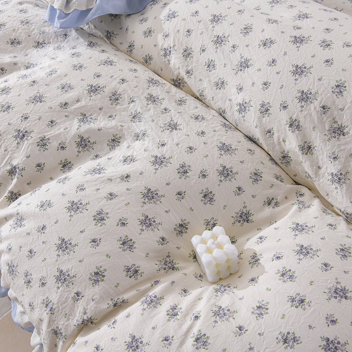 91家纺网 家纺一手货源 找家纺 金梦家居 2026新款水洗棉床盖被套四件套 陌上花语