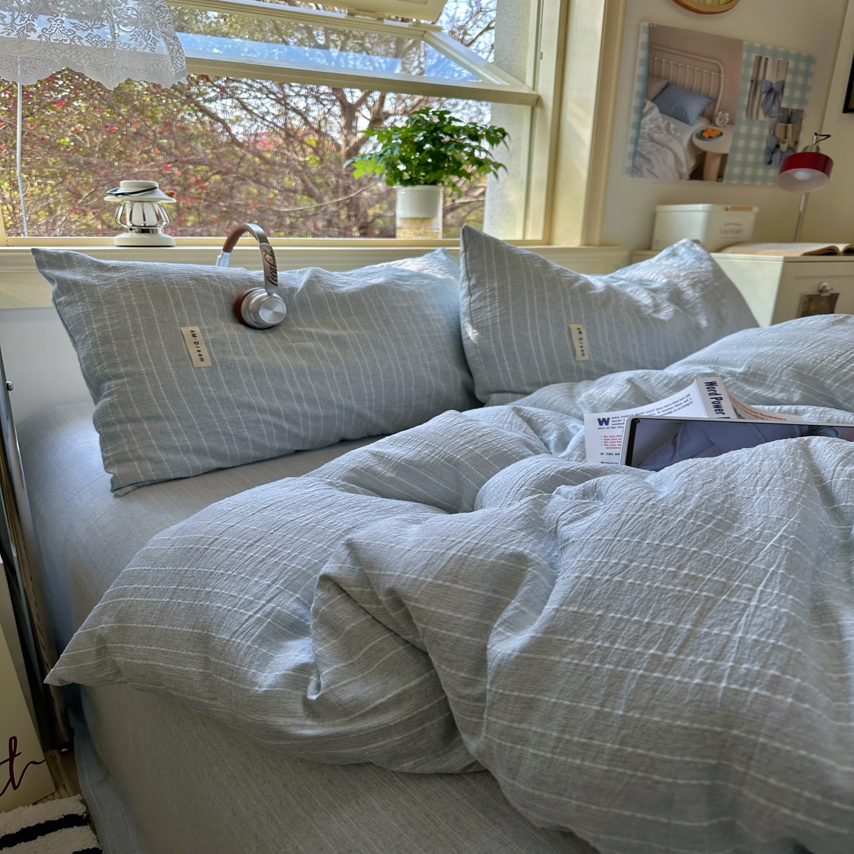 91家纺网 家纺一手货源 找家纺 优兰朵家纺 2026新款简约素色亚麻风纯色无印四件套 中兰-素然