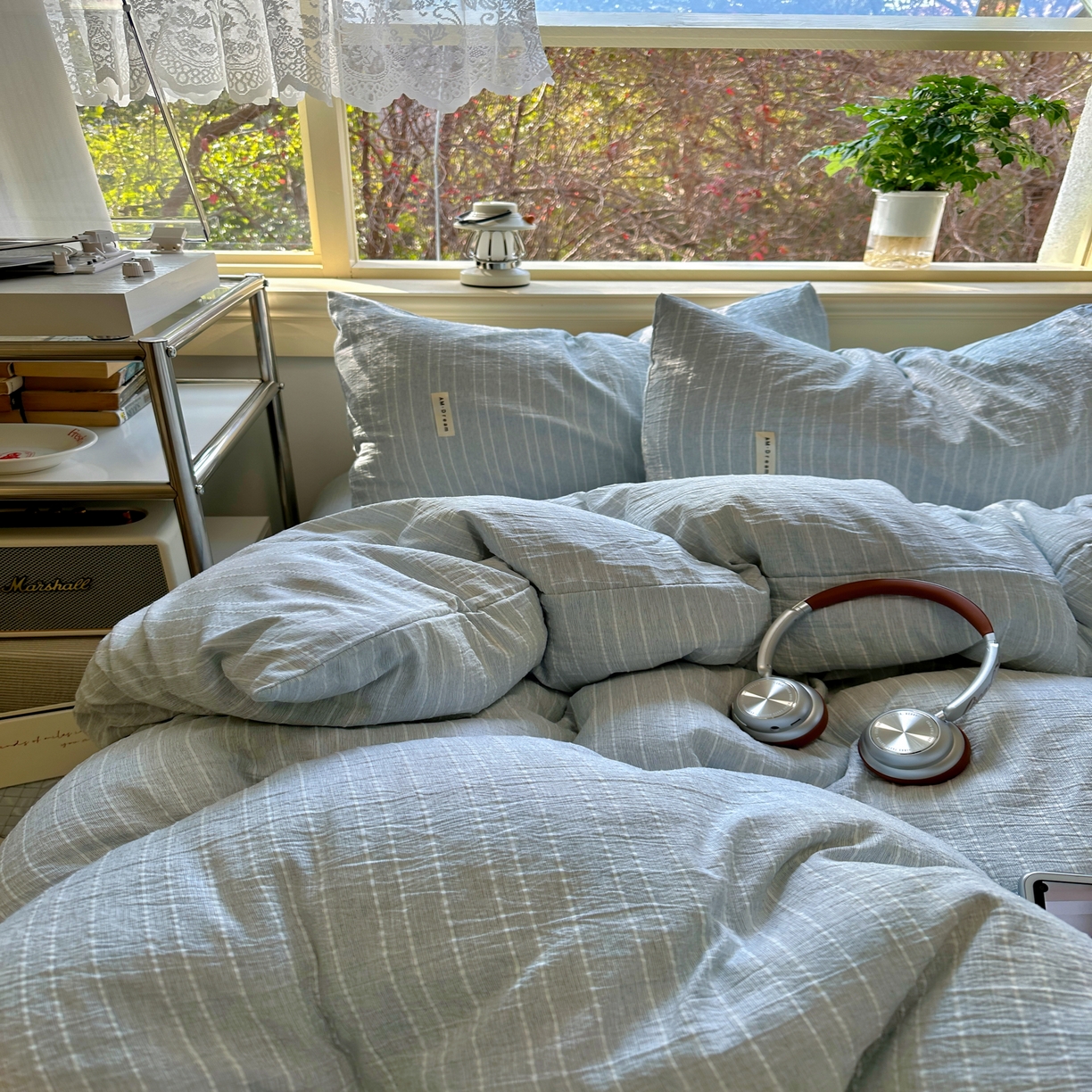 91家纺网 家纺一手货源 找家纺 优兰朵家纺 2026新款简约素色亚麻风纯色无印四件套 中兰-素然