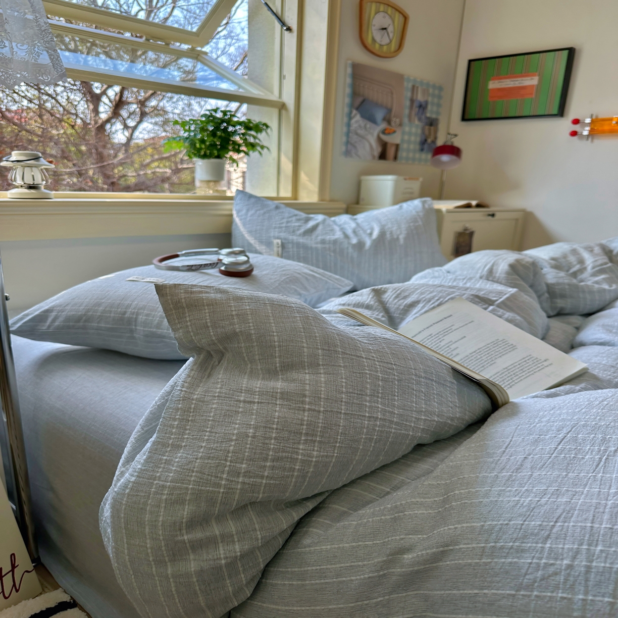 91家纺网 家纺一手货源 找家纺 优兰朵家纺 2026新款简约素色亚麻风纯色无印四件套 中兰-素然