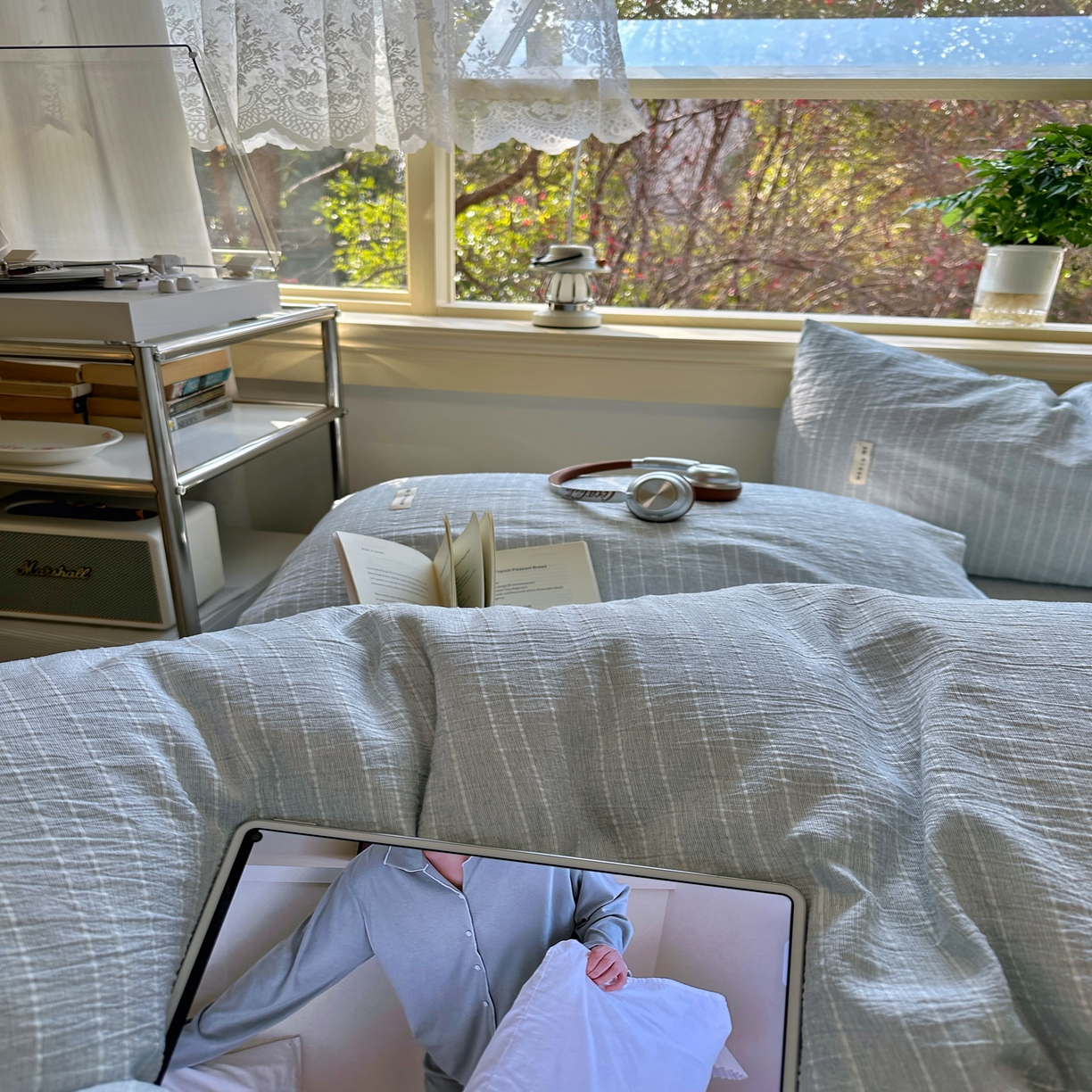 91家纺网 家纺一手货源 找家纺 优兰朵家纺 2026新款简约素色亚麻风纯色无印四件套 中兰-素然