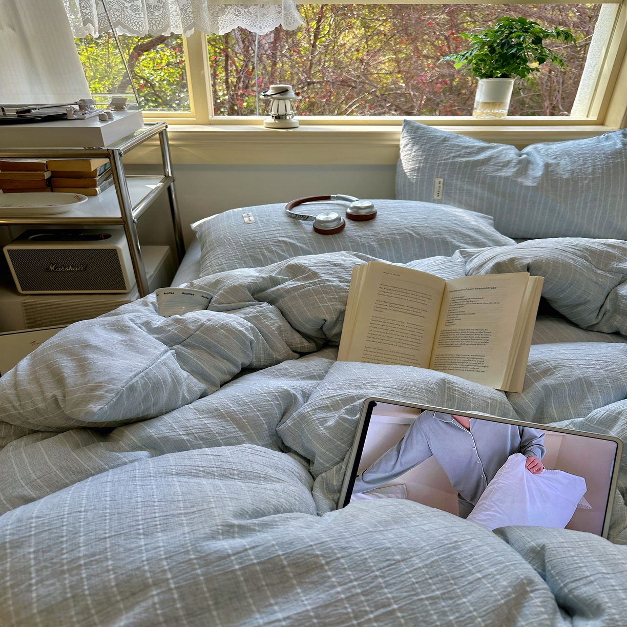 91家纺网 家纺一手货源 找家纺 优兰朵家纺 2026新款简约素色亚麻风纯色无印四件套 中兰-素然