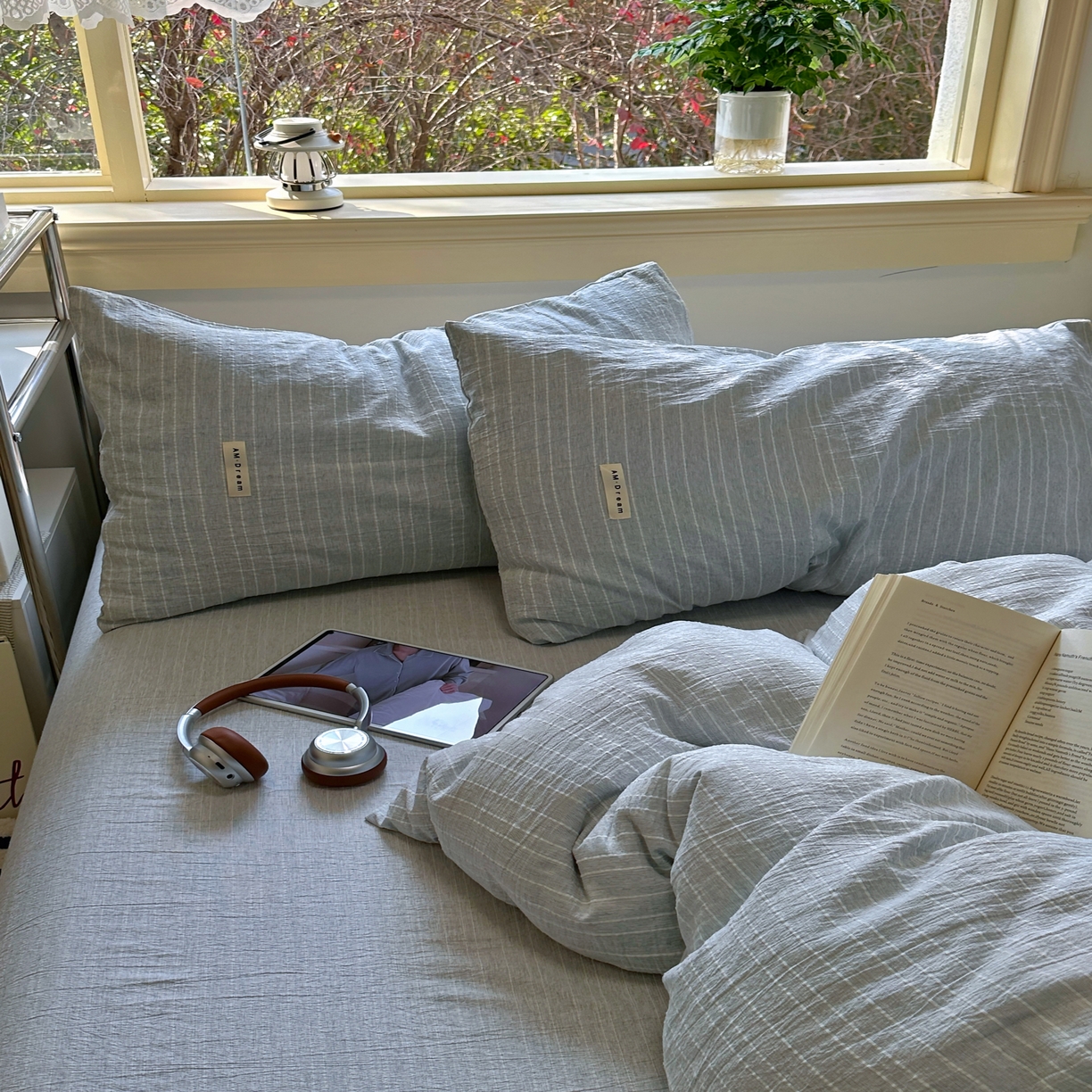 91家纺网 家纺一手货源 找家纺 优兰朵家纺 2026新款简约素色亚麻风纯色无印四件套 中兰-素然