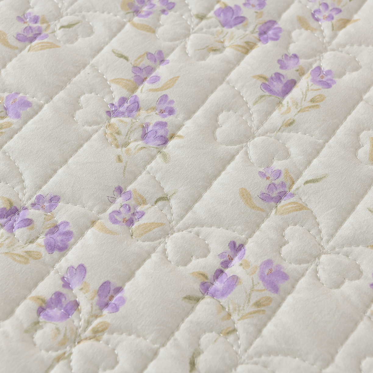 91家纺网 家纺一手货源 找家纺 金梦家居 2026新款水洗棉床盖被套四件套 紫韵花开