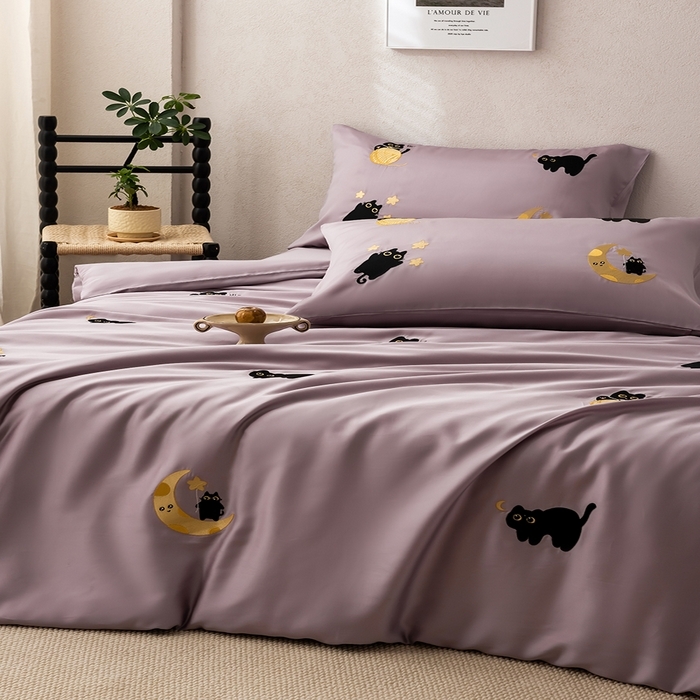 （总）波比可可  2026新款 春夏 60支莱赛尔兰精天丝绣花刺绣四件套