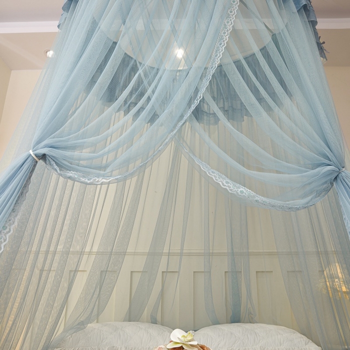 91家纺网 家纺一手货源 找家纺 （总）梦尔佳蚊帐 2026新款蕾丝刺绣花好月圆圆顶蚊帐