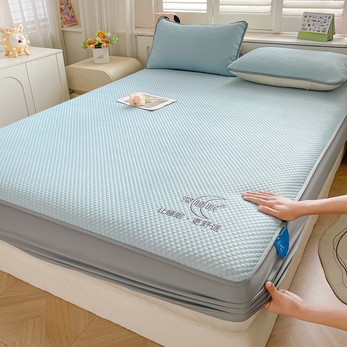 91家纺网 家纺一手货源 找家纺 （总）卡诗兰 2026新款A类凉感豆豆床笠款凉席