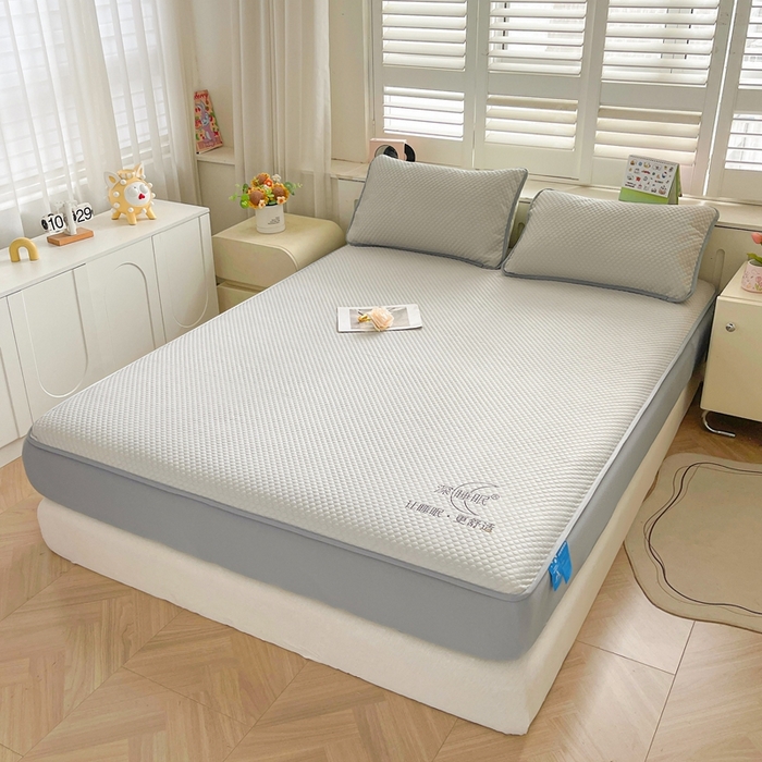 91家纺网 家纺一手货源 找家纺 卡诗兰 2026新款A类凉感豆豆床笠款凉席 床笠-云汀灰