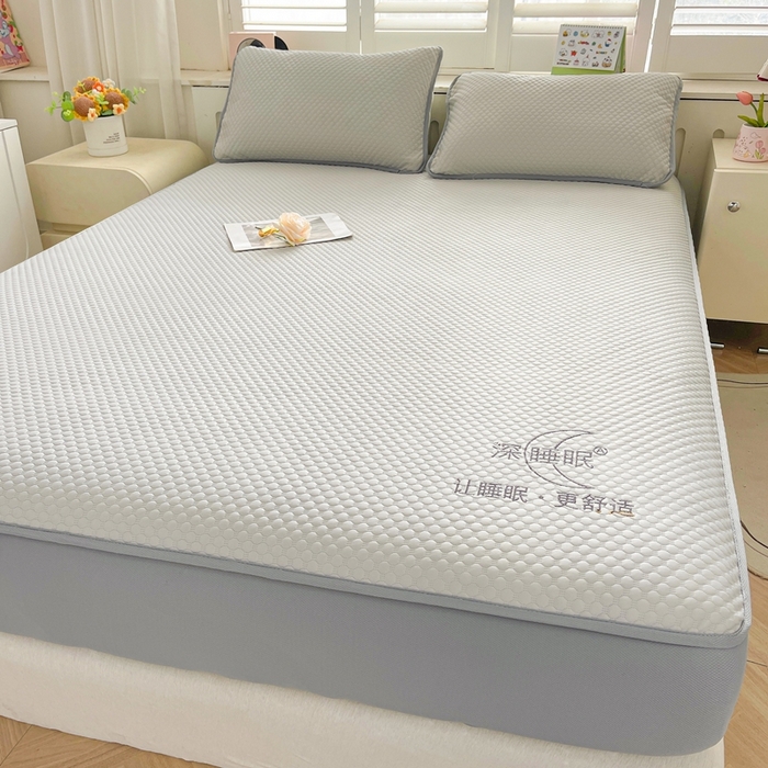 91家纺网 家纺一手货源 找家纺 卡诗兰 2026新款A类凉感豆豆床笠款凉席 床笠-云汀灰