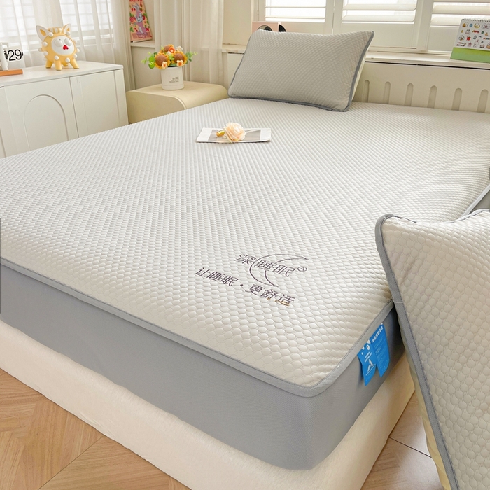 91家纺网 家纺一手货源 找家纺 卡诗兰 2026新款A类凉感豆豆床笠款凉席 床笠-云汀灰