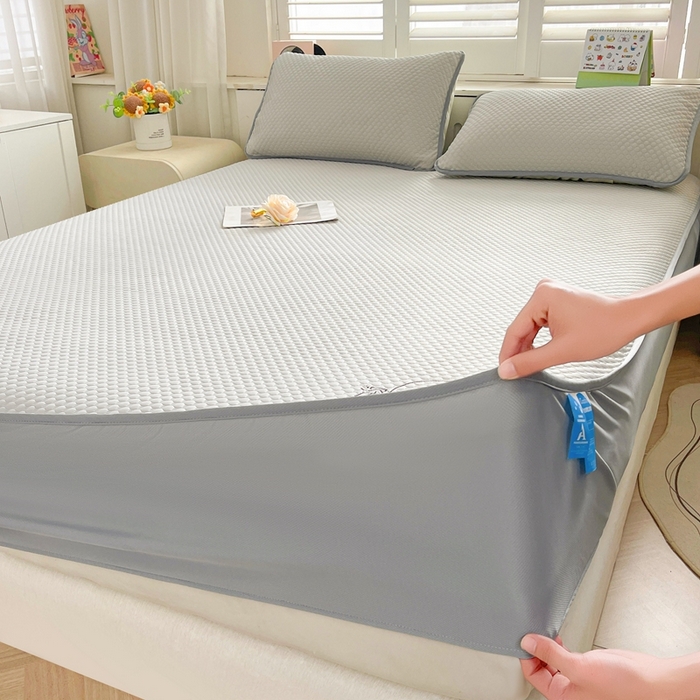 91家纺网 家纺一手货源 找家纺 卡诗兰 2026新款A类凉感豆豆床笠款凉席 床笠-云汀灰