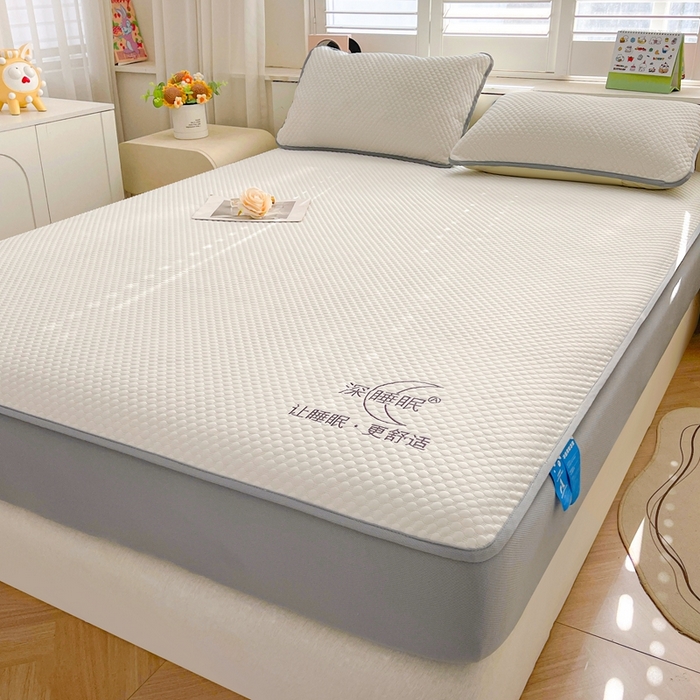 91家纺网 家纺一手货源 找家纺 卡诗兰 2026新款A类凉感豆豆床笠款凉席 床笠-清涧白