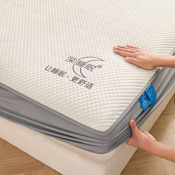 91家纺网 家纺一手货源 找家纺 卡诗兰 2026新款A类凉感豆豆床笠款凉席 床笠-清涧白