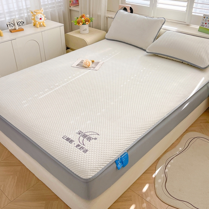 91家纺网 家纺一手货源 找家纺 卡诗兰 2026新款A类凉感豆豆床笠款凉席 床笠-清涧白