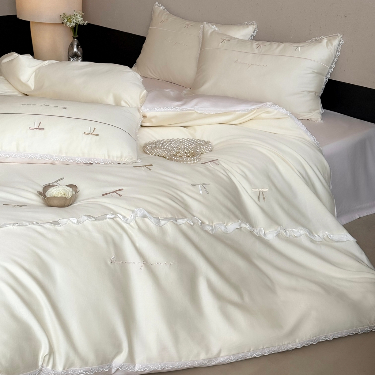 91家纺网 家纺一手货源 找家纺 （总）佳汐蓝家纺 2026春夏新款全棉纯棉刺绣四件套-半糖主义