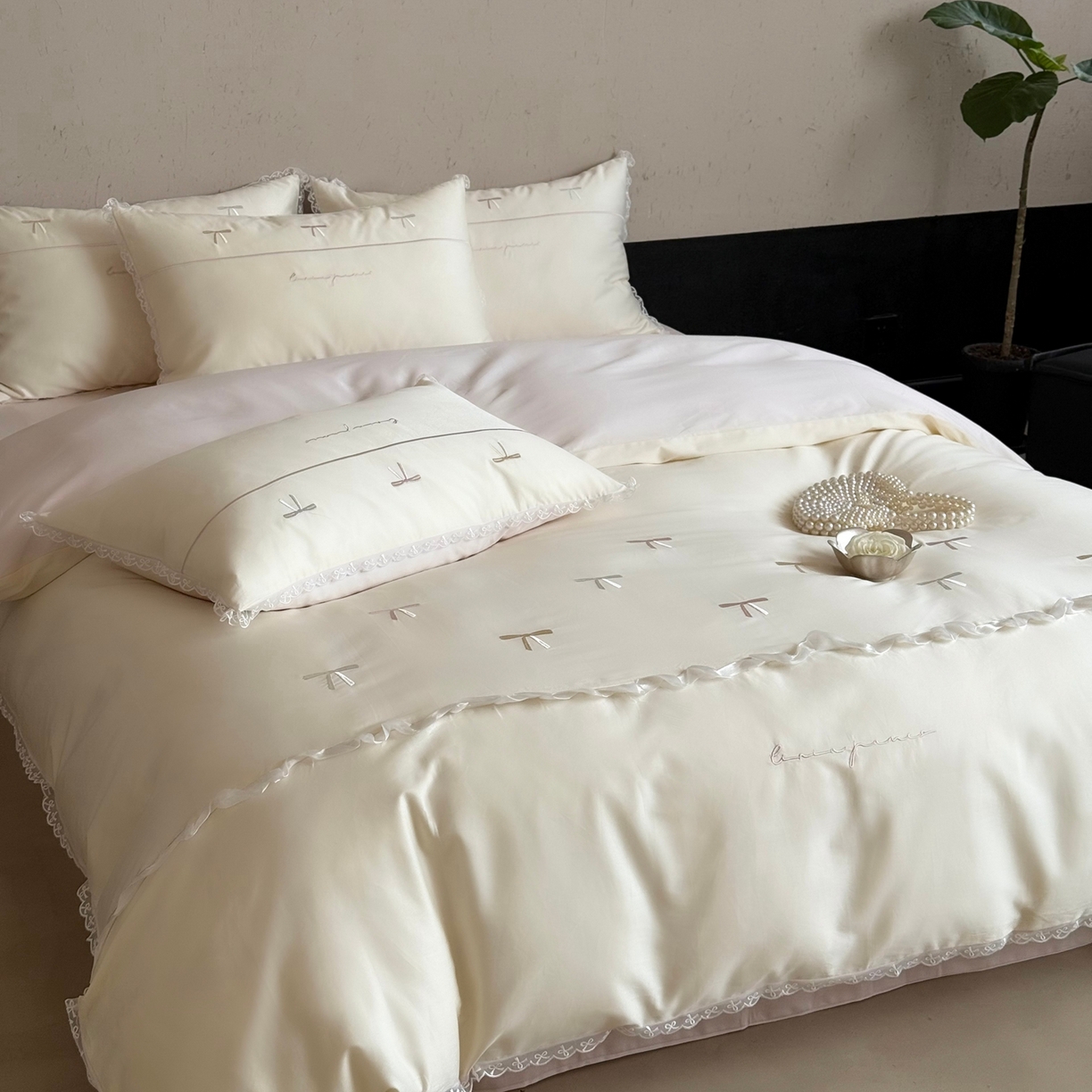 91家纺网 家纺一手货源 找家纺 （总）佳汐蓝家纺 2026春夏新款全棉纯棉刺绣四件套-半糖主义