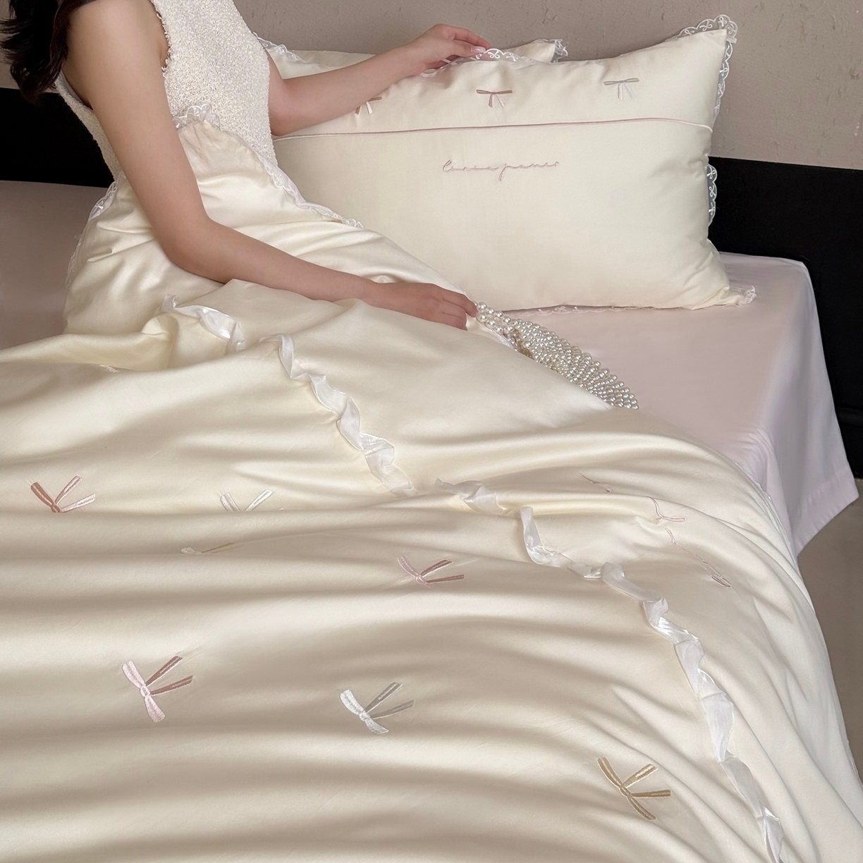 91家纺网 家纺一手货源 找家纺 （总）佳汐蓝家纺 2026春夏新款全棉纯棉刺绣四件套-半糖主义