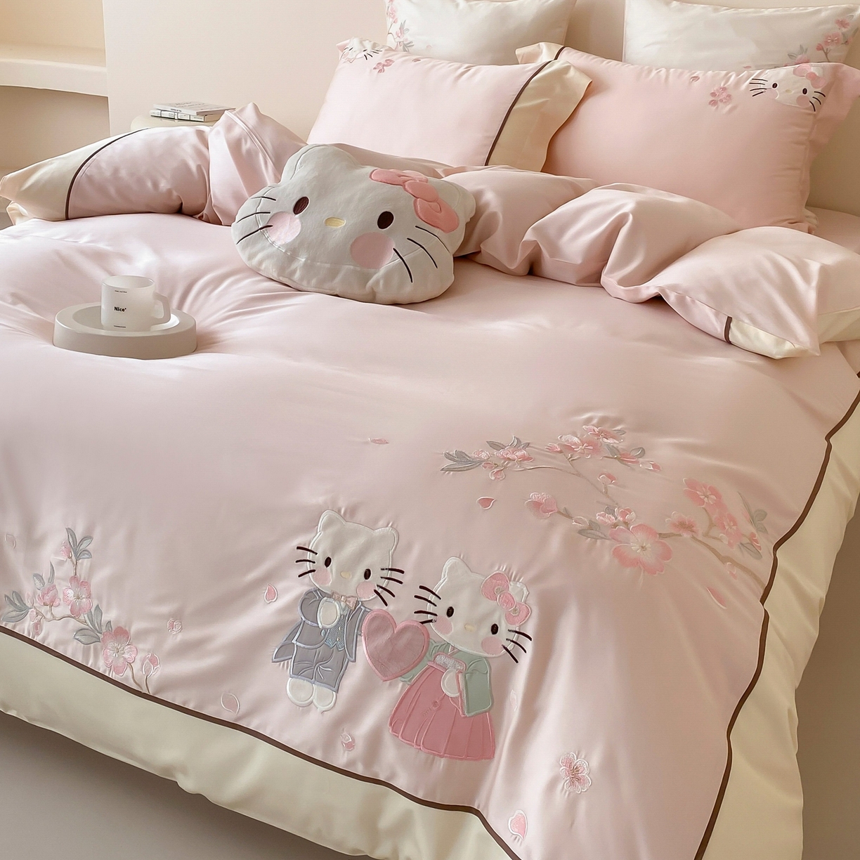 91家纺网 家纺一手货源 找家纺 （总）佳汐蓝家纺 2026春夏新款长绒棉纯棉刺绣四件套-蜜搭子