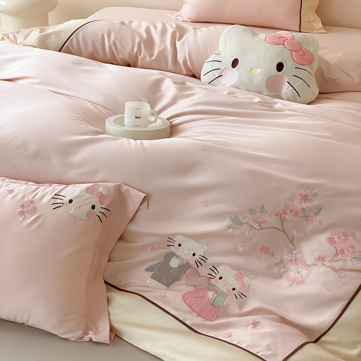 91家纺网 家纺一手货源 找家纺 （总）佳汐蓝家纺 2026春夏新款长绒棉纯棉刺绣四件套-蜜搭子