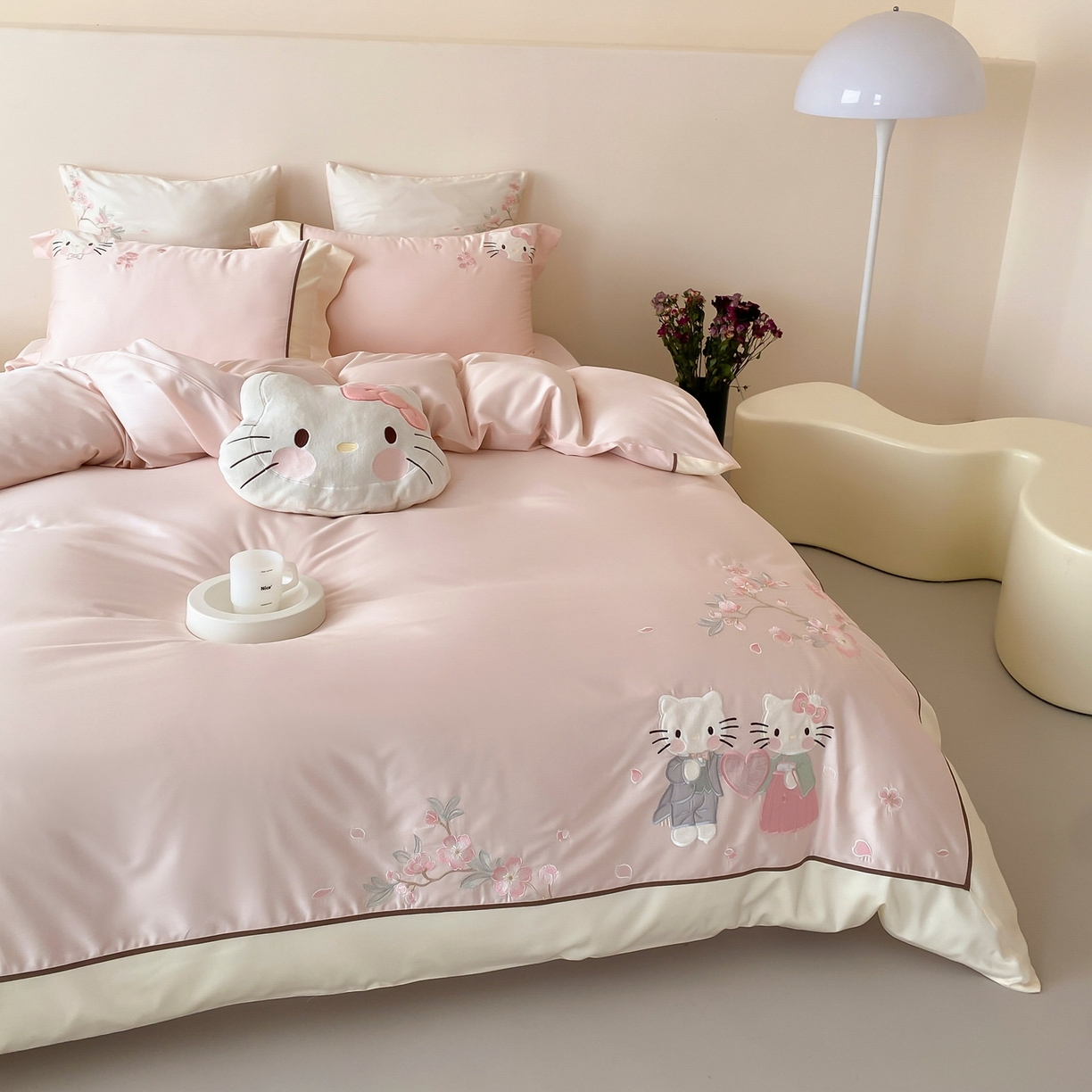 91家纺网 家纺一手货源 找家纺 （总）佳汐蓝家纺 2026春夏新款长绒棉纯棉刺绣四件套-蜜搭子