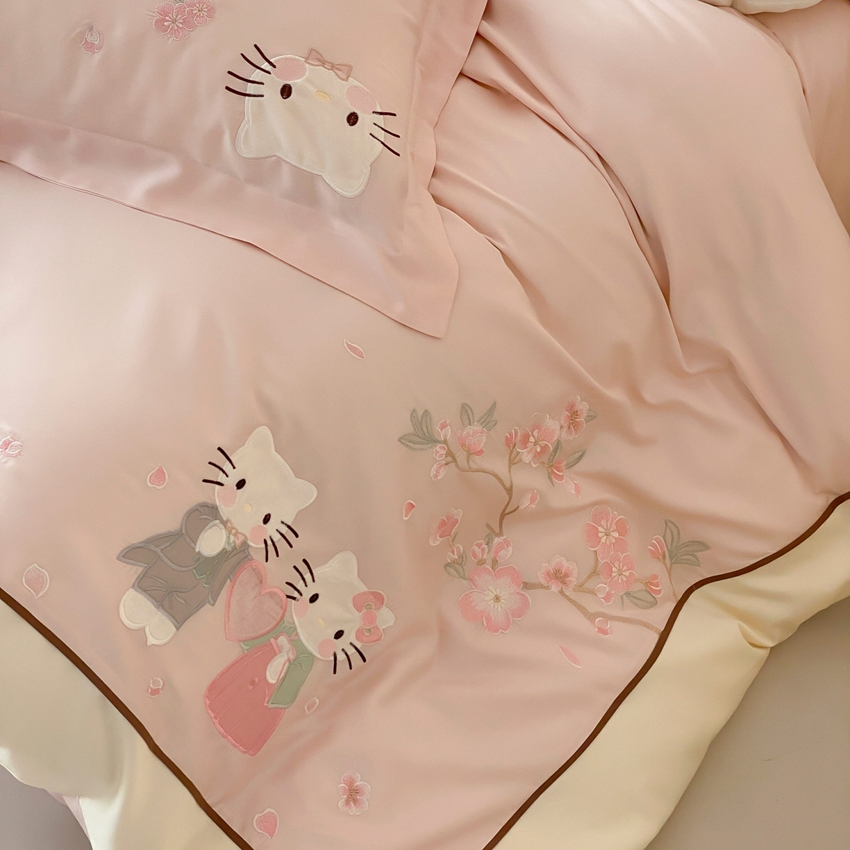 91家纺网 家纺一手货源 找家纺 （总）佳汐蓝家纺 2026春夏新款长绒棉纯棉刺绣四件套-蜜搭子