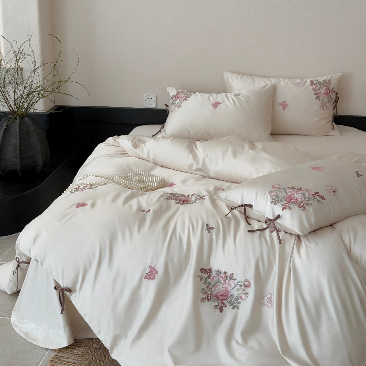 91家纺网 家纺一手货源 找家纺 （总）佳汐蓝家纺 2026春夏新款长绒棉纯棉刺绣四件套-时光织锦