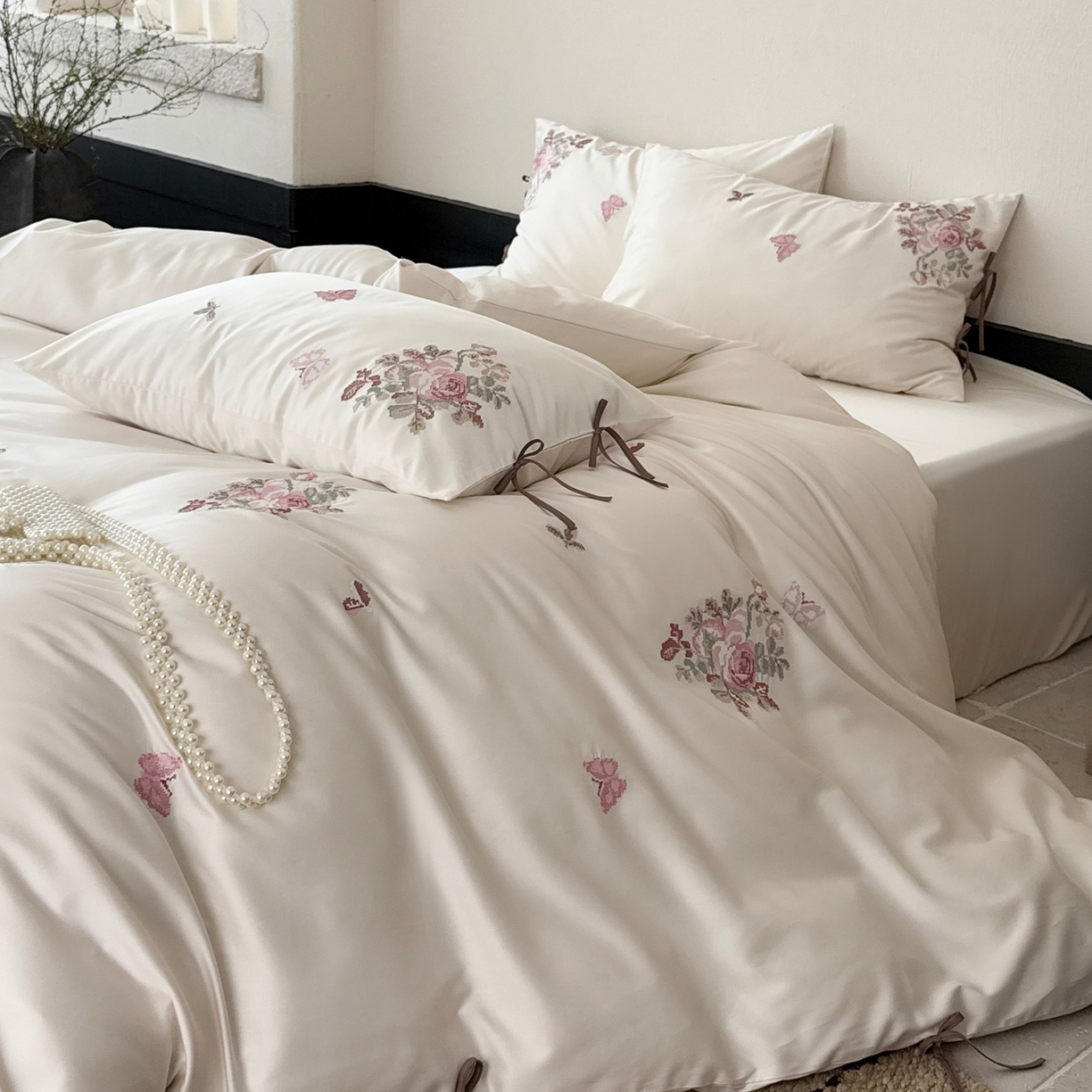 91家纺网 家纺一手货源 找家纺 （总）佳汐蓝家纺 2026春夏新款长绒棉纯棉刺绣四件套-时光织锦