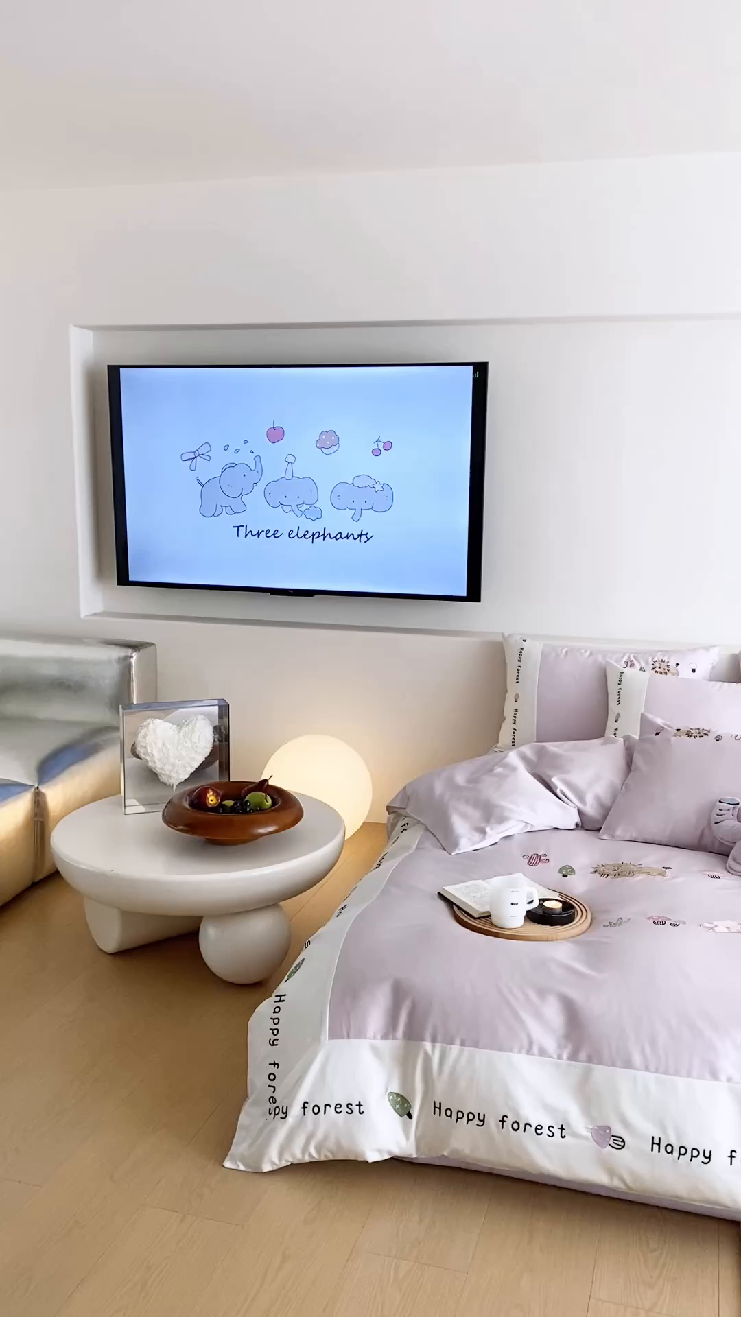 91家纺网 家纺一手货源 找家纺 佳汐蓝家纺 2026春夏新款长绒棉纯棉贴布刺绣四件套-暖暖森林屋 暖暖森林屋-紫