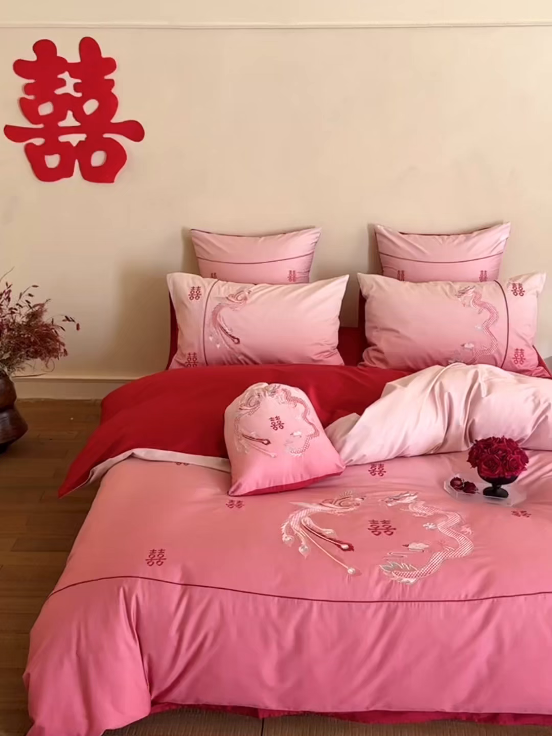 91家纺网 家纺一手货源 找家纺 （总）江涞 2026新款100长绒棉数码印花刺绣四件套-承欢