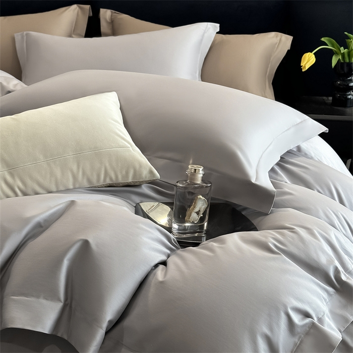 91家纺网 家纺一手货源 找家纺 （总）朵希曼 2026春夏新款纯色贡缎长绒棉纯棉系列四件套