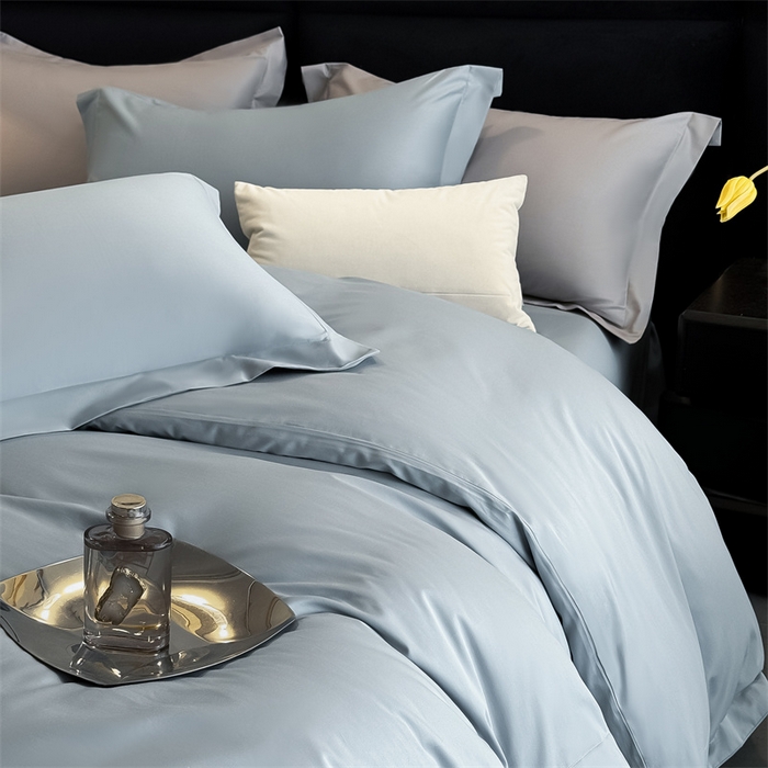 91家纺网 家纺一手货源 找家纺 （总）朵希曼 2026春夏新款纯色贡缎长绒棉纯棉系列四件套