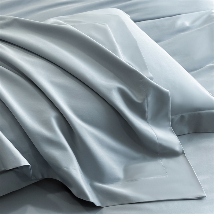 91家纺网 家纺一手货源 找家纺 朵希曼 2026春夏新款纯色贡缎长绒棉纯棉系列四件套 宾利蓝