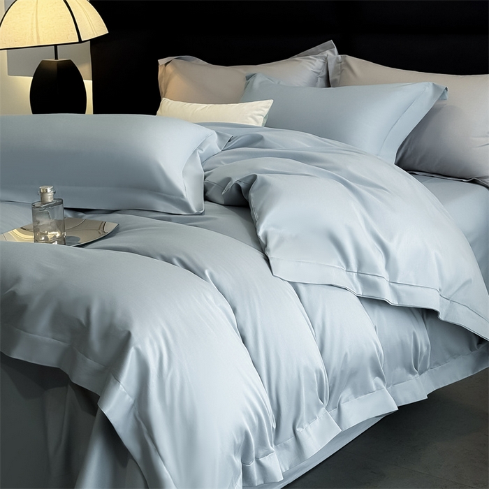 91家纺网 家纺一手货源 找家纺 （总）朵希曼 2026春夏新款纯色贡缎长绒棉纯棉系列四件套