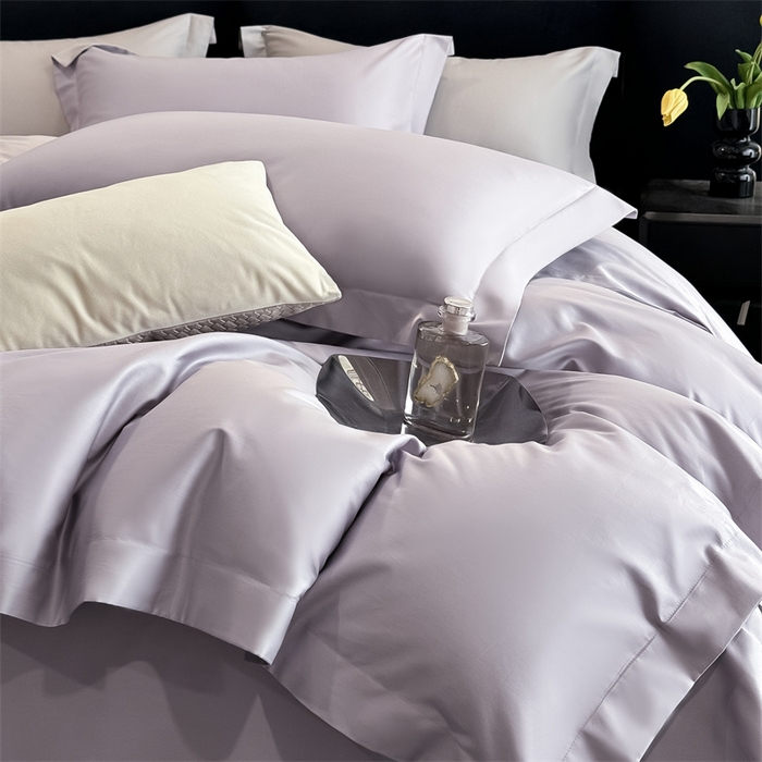 朵希曼 2026春夏新款纯色贡缎长绒棉纯棉系列四件套 梦幻紫