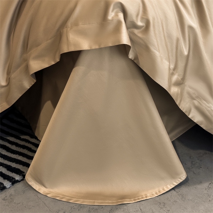 91家纺网 家纺一手货源 找家纺 朵希曼 2026春夏新款纯色贡缎长绒棉纯棉系列四件套 棕咖