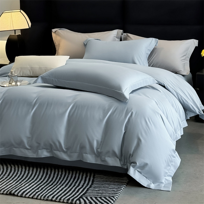 91家纺网 家纺一手货源 找家纺 （总）朵希曼 2026春夏新款纯色贡缎长绒棉纯棉系列四件套