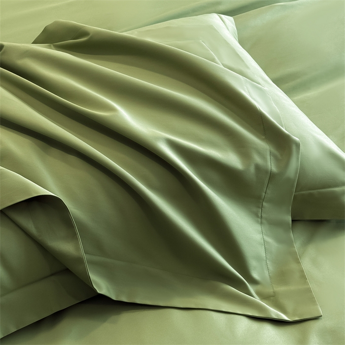 91家纺网 家纺一手货源 找家纺 朵希曼 2026春夏新款纯色贡缎长绒棉纯棉系列四件套 墨绿