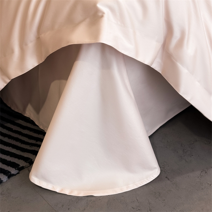 91家纺网 家纺一手货源 找家纺 朵希曼 2026春夏新款纯色贡缎长绒棉纯棉系列四件套 藕粉