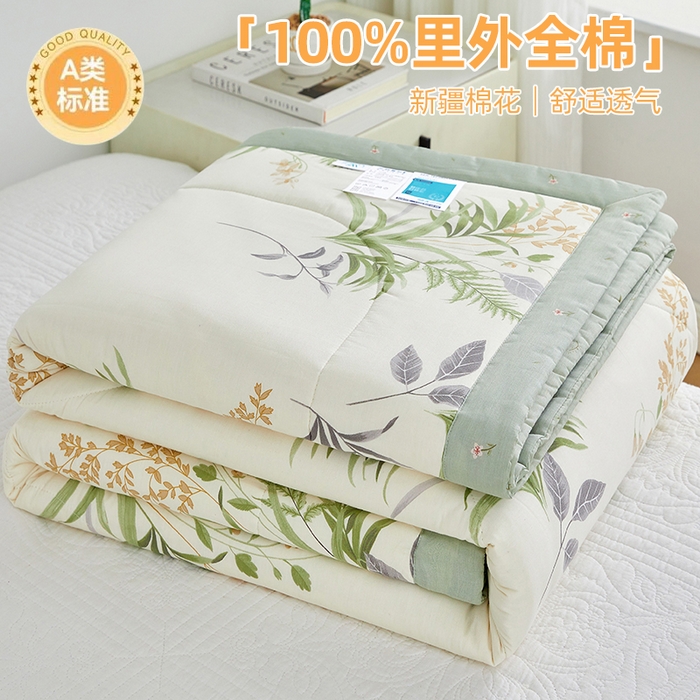 铺尚美家纺 2026新款A类里外全棉棉花夏被 清风絮语