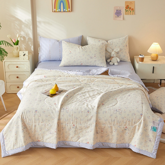 91家纺网 家纺一手货源 找家纺 铺尚美家纺 2026新款A类里外全棉棉花夏被 森林小镇