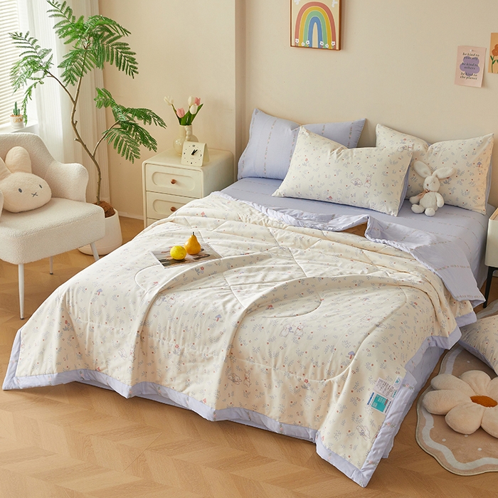 91家纺网 家纺一手货源 找家纺 铺尚美家纺 2026新款A类里外全棉棉花夏被 森林小镇