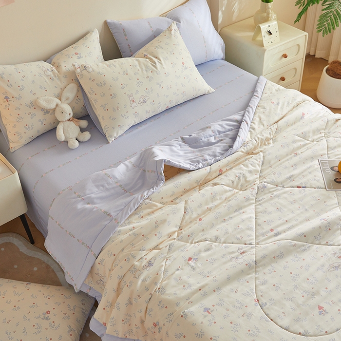 91家纺网 家纺一手货源 找家纺 铺尚美家纺 2026新款A类里外全棉棉花夏被 森林小镇