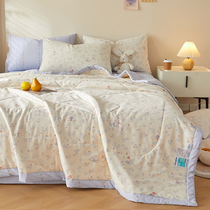 91家纺网 家纺一手货源 找家纺 铺尚美家纺 2026新款A类里外全棉棉花夏被 森林小镇