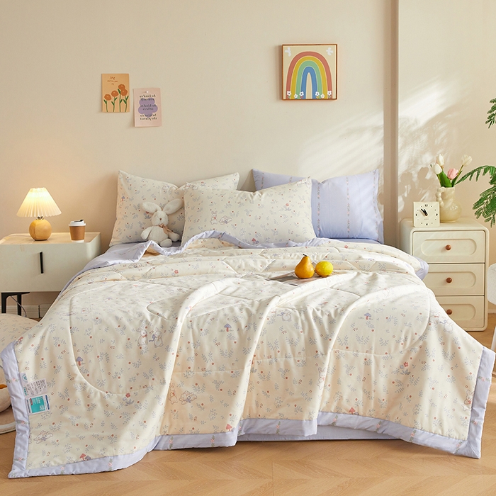 91家纺网 家纺一手货源 找家纺 铺尚美家纺 2026新款A类里外全棉棉花夏被 森林小镇