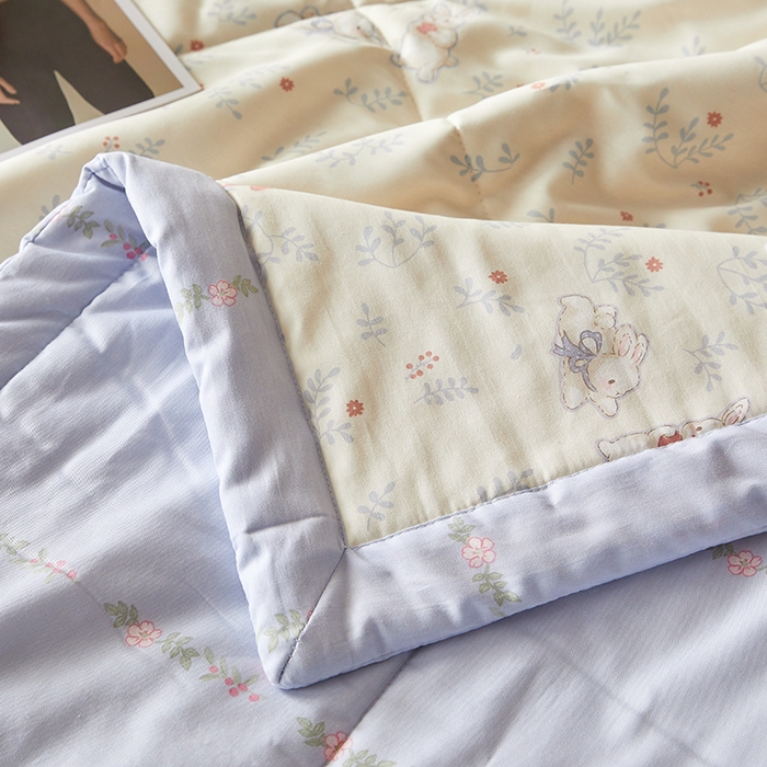 91家纺网 家纺一手货源 找家纺 铺尚美家纺 2026新款A类里外全棉棉花夏被 森林小镇