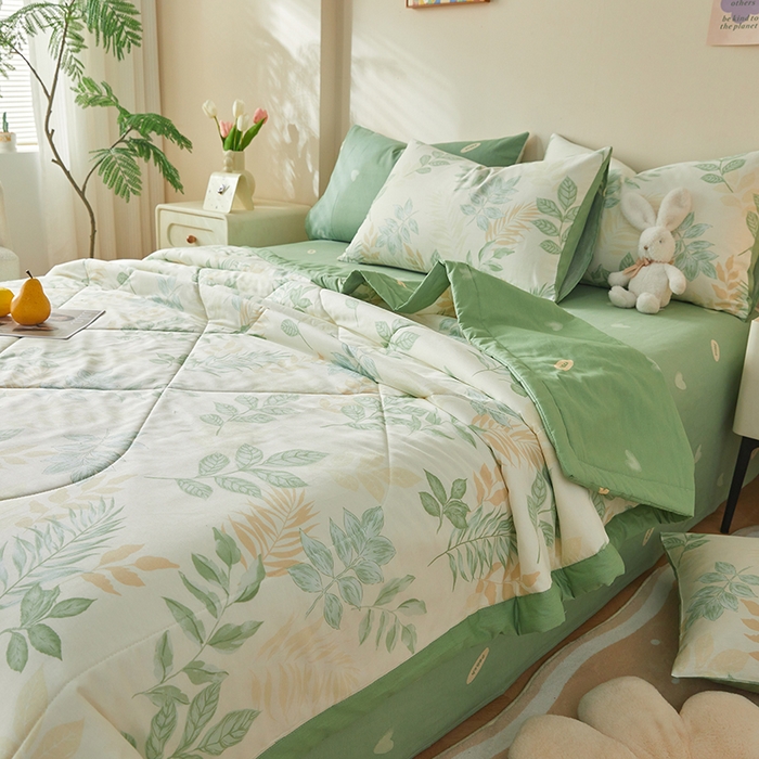 91家纺网 家纺一手货源 找家纺 铺尚美家纺 2026新款A类里外全棉棉花夏被 山茶物语