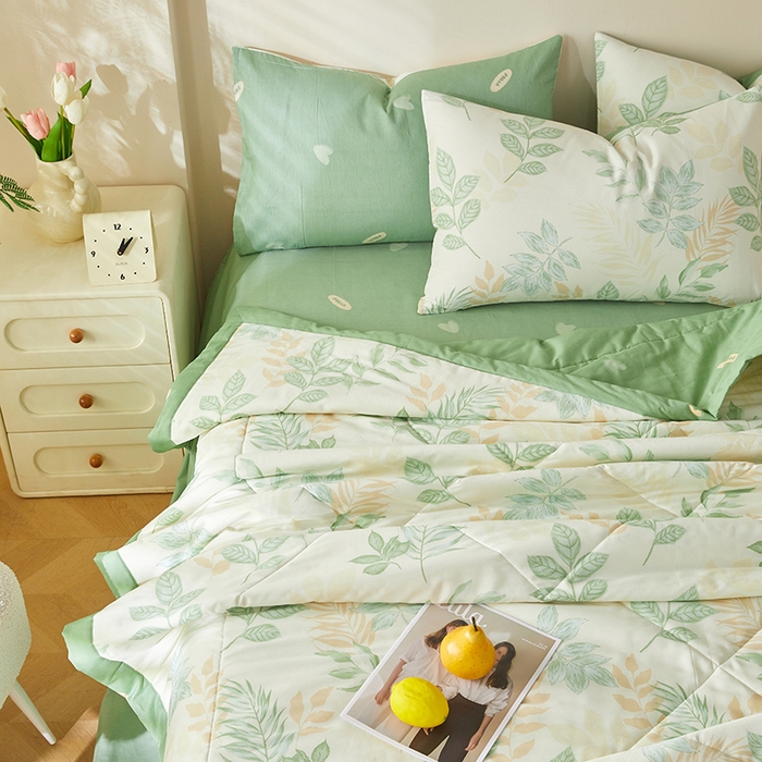 91家纺网 家纺一手货源 找家纺 铺尚美家纺 2026新款A类里外全棉棉花夏被 山茶物语