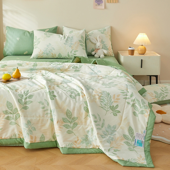 91家纺网 家纺一手货源 找家纺 铺尚美家纺 2026新款A类里外全棉棉花夏被 山茶物语