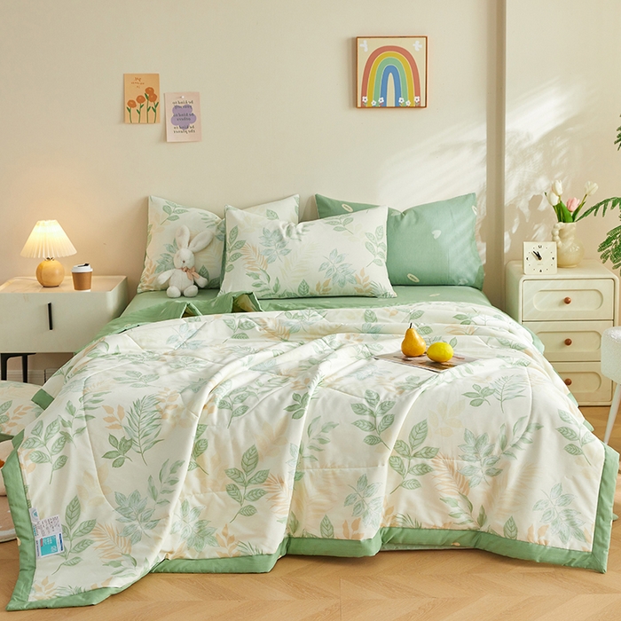 91家纺网 家纺一手货源 找家纺 铺尚美家纺 2026新款A类里外全棉棉花夏被 山茶物语